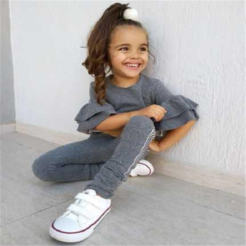 Autumn Kids Baby Girls t shirt Pants Outfits girl Clothes 2P