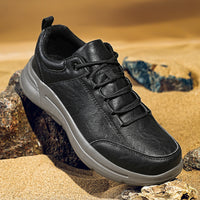 Mens Low-Top Round-Toe British-Style Fashion Leather Sneakers For Sports And Casual Wear