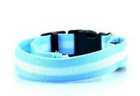 Manufacturer's spot 2.5cm stripe fiber LED luminous pet collar dog ring 6 color 3 size