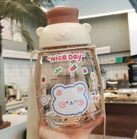 Rabbit Series Straw Children Student Cute Strap Water Bottle