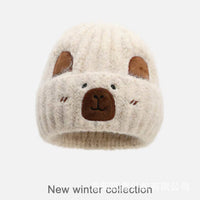 Capybara Bear Cartoon Knitted Beanie For FallWinter