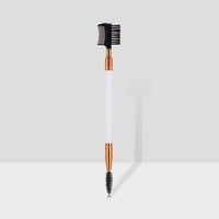 Single double-ended makeup brush and eyelash brush