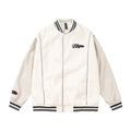 Towel Embroidered Rugby Pattern Leather Sleeve Stitching Jacket Coat