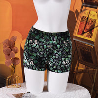 Elegant Slimming Statement Print Color Block Sizzling Hot Shorts For Women