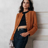 Linen Women's Casual Button-Up Jacket