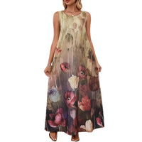 Summer New Sleeveless Printed Tie-Dye Tank Dress Womens Clothing