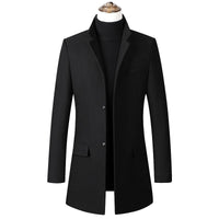 Stand Collar Woolen Woolen Coat Men's Medium Long
