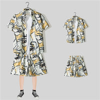 Short Sleeve Printed Shirt Summer Thin Suit