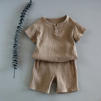 Children's crepe cotton soft and cool suit