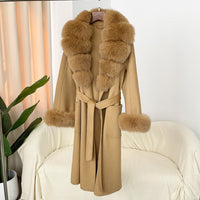 Double-sided Water Ripple Woolen Coat For Women