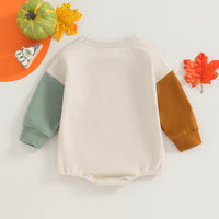 Children's Printed Contrast Color Romper