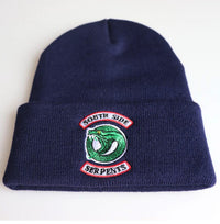Knitted hat with embroidery