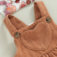 Infant Corduroy Romper Suspender Skirt Outfit