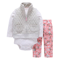 Autumn and Winter Warmth Padded Stand Collar  Vest Suit