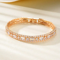 Mens And Womens Fashionable Full-diamond Green Zircon Bracelet Jewelry