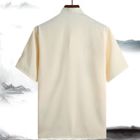 Dad Chinese Style Traditional Top Grandpa Plus Size Folk Costume