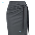 Elegant Monochrome High-waisted Knee-length Skirt For Women