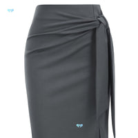 Elegant Monochrome High-waisted Knee-length Skirt For Women