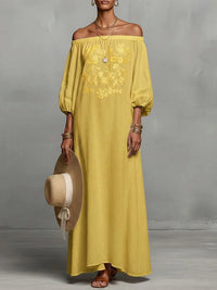 Off-shoulder Long Dress Vacation Dress