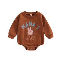 Brown Lettering Printed Children's Romper
