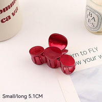 Barrettes Female Back Head Grip Shark Clip Hairpin Hair Claw Large Size Scrub Head Hair Clip Red Headwear