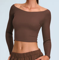 Autumn And Winter Women's Yoga Clothes Off-neck Sports
