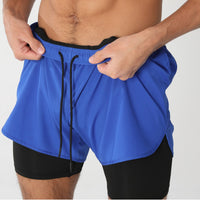 Quick-dry Lining Anti-exposure Double-layer Fitness Shorts For Men