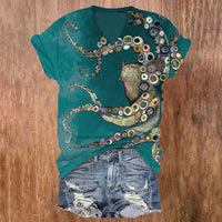 Women's Short Sleeve 3D Digital Printing Plus Size