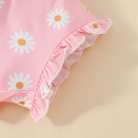Summer Girls' Letter Printing Onesie Small Chrysanthemum Printing