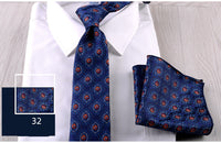 Business Formal Wear Casual Tie Pocket Square Combination
