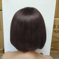 Double Drawn Human Hair Fringe Bob Wig