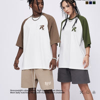 Men's Cotton Short-sleeved R-star Printed Contrast Color Raglan Sleeve T-shirt