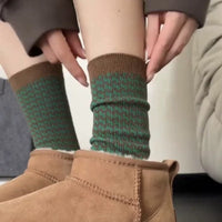 Retro Houndstooth Cotton Socks For Women