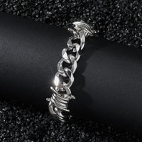 Thorn-Embroidered Hip-Hop Street-Style Stainless Steel Bracelet
