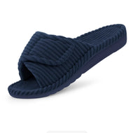Niche Cross-Style Outerwear Corduroy Slide Sandals Velcro Cotton Slippers
