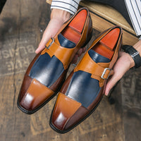 Men's British Style Assorted Colors Retro Buckle Casual Leather Shoes