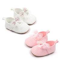 Girls' Cute Bowknot Princess Lace Soft Rubber Sole One-strap Toddler Shoes
