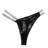 Lace Underwear Women's Hollow Out See-through Thin Strap Diamond Women's T-back Low Waist