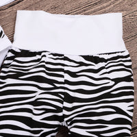 Baby Long Sleeve Cartoon Zebra Print Romper Set