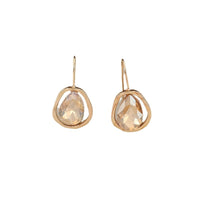 Light-luxury Alloy Earrings With Gemstone Inlays For Women
