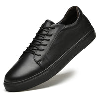 Men's Fashion Solid Color Leather Sneakers