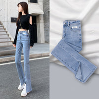 Split Micro Flared Jeans High Waist Slimming Women's Wide-leg Pants