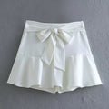Women's Summer Bowknot Decoration Lotus Leaf Skirt