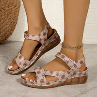 Women's Floral Velcro Platform Sandals