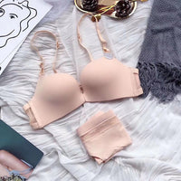 Invisible front button bra set