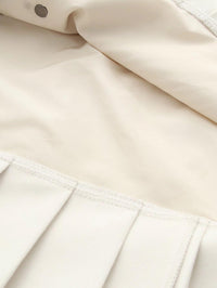 Zipper Split High Waist Mini Pleated Leather Skirt