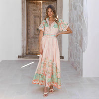 Loose, Casual Mid-length Dress With A Belted Waist
