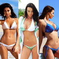 New Style Sequins And Color Halterneck Lace-up Swimsuit Bikini Set