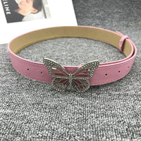 Rhinestone Butterfly Metal Snap Belt For Women