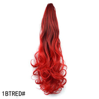 Colorful Gradient Color Clip Ponytail Wig